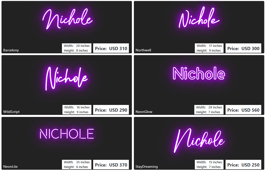 custom sign for Nichole