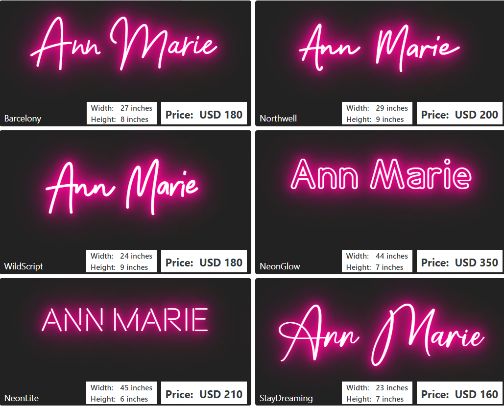 Custom Neon Sign For Ann Hernandez