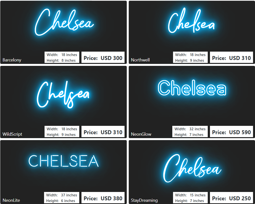 Custom Neon Sign For Chelsea