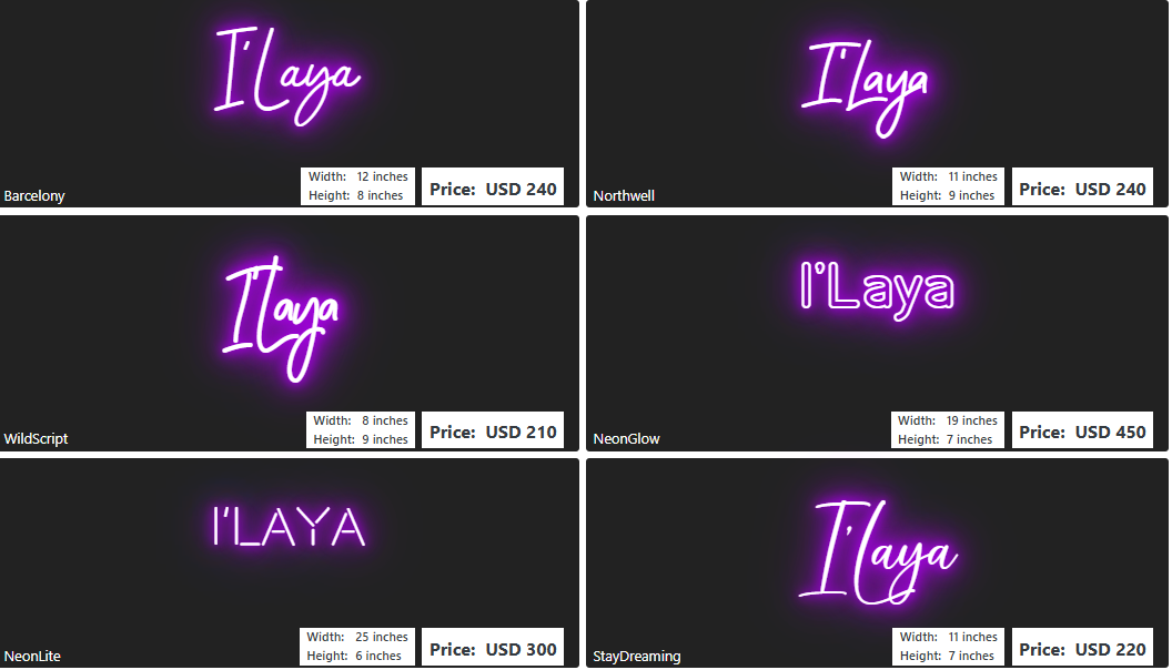 Custom Neon Sign For Ilea Logan