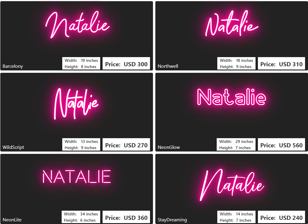 Custom Neon Sign For Angela Robertson