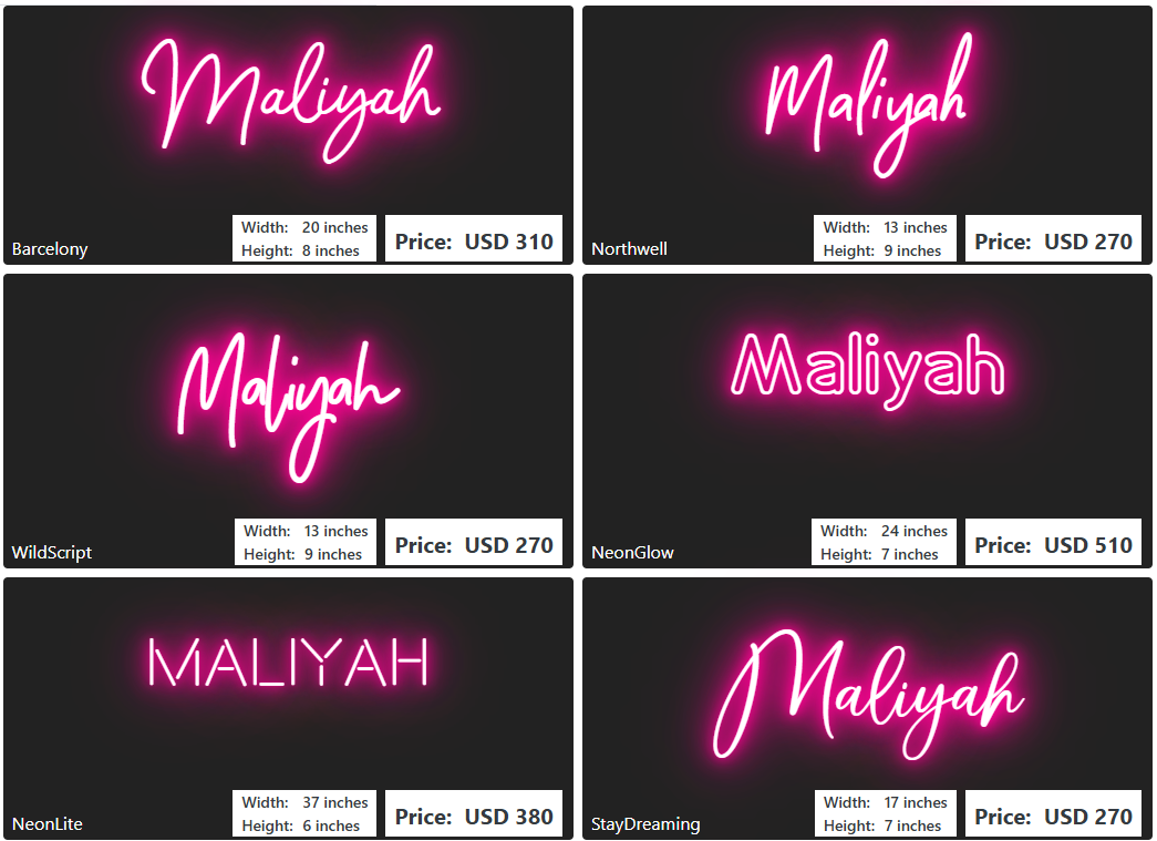 Custom Neon Sign For Chantal