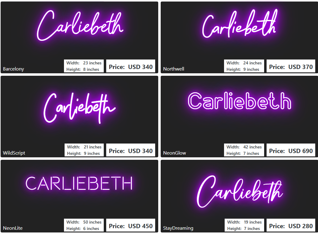 Custom Neon Sign For Maribeth barnett