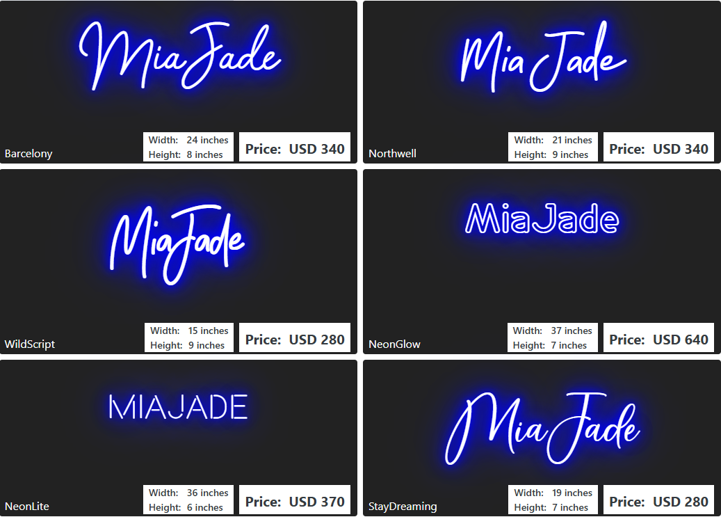 Custom Neon Sign For Bethany Gilbert