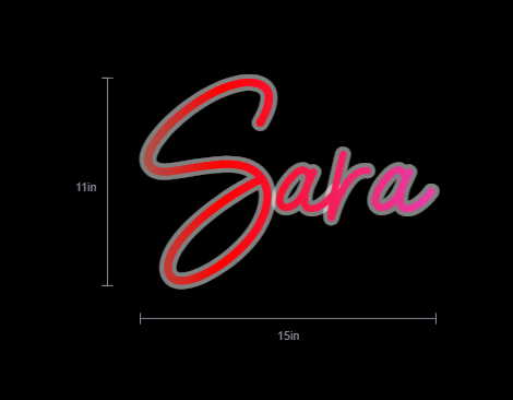 Custom Neon Sign For Sara Williams