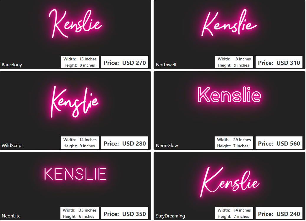 Custom Neon Sign For Valyncia Dandridge