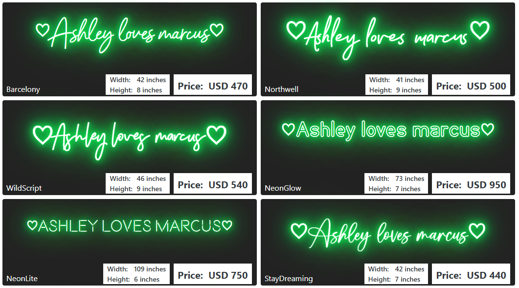 Custom Neon Sign For Ashley