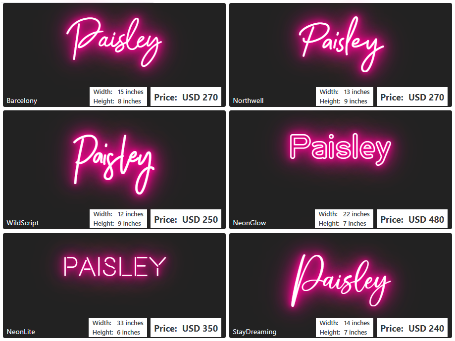 Custom neon sign for Brittany Isabell