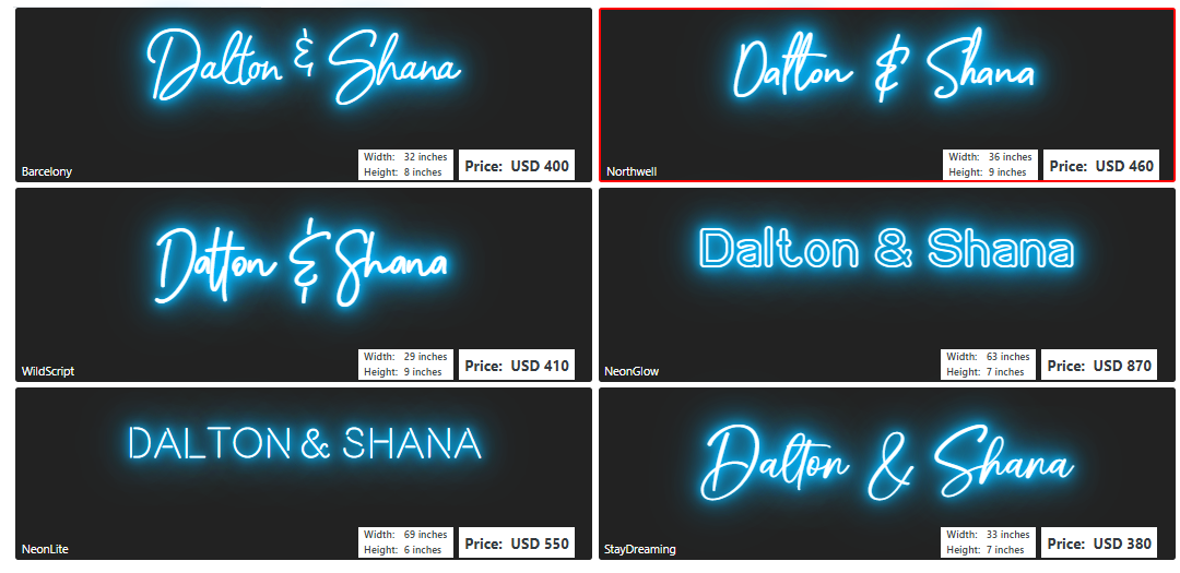 name neon sign for Shana Elkins