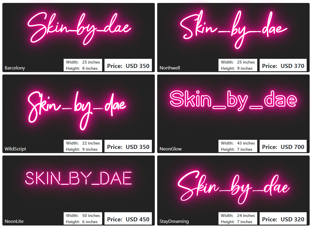 Custom Neon Sign For Daesha Hilsenroth