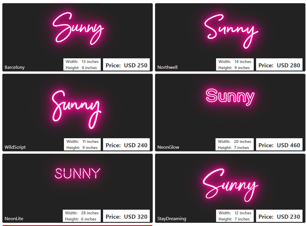 Custom Neon Sign for Kristina