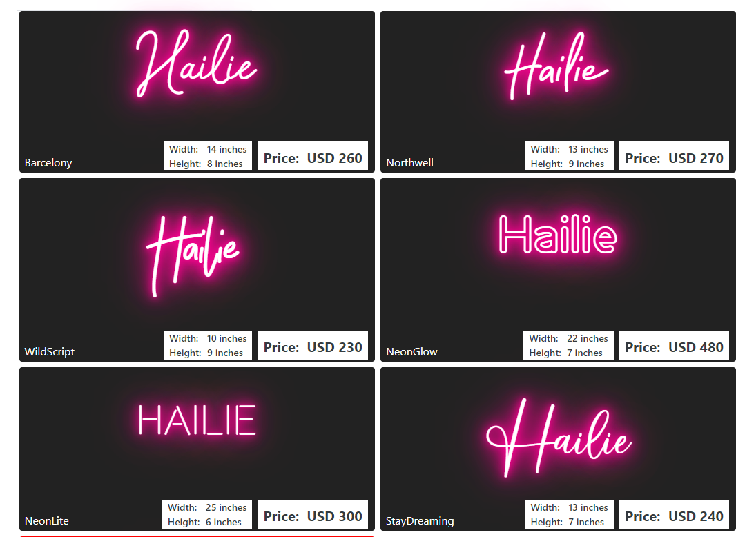Custom neon sign for Amanda