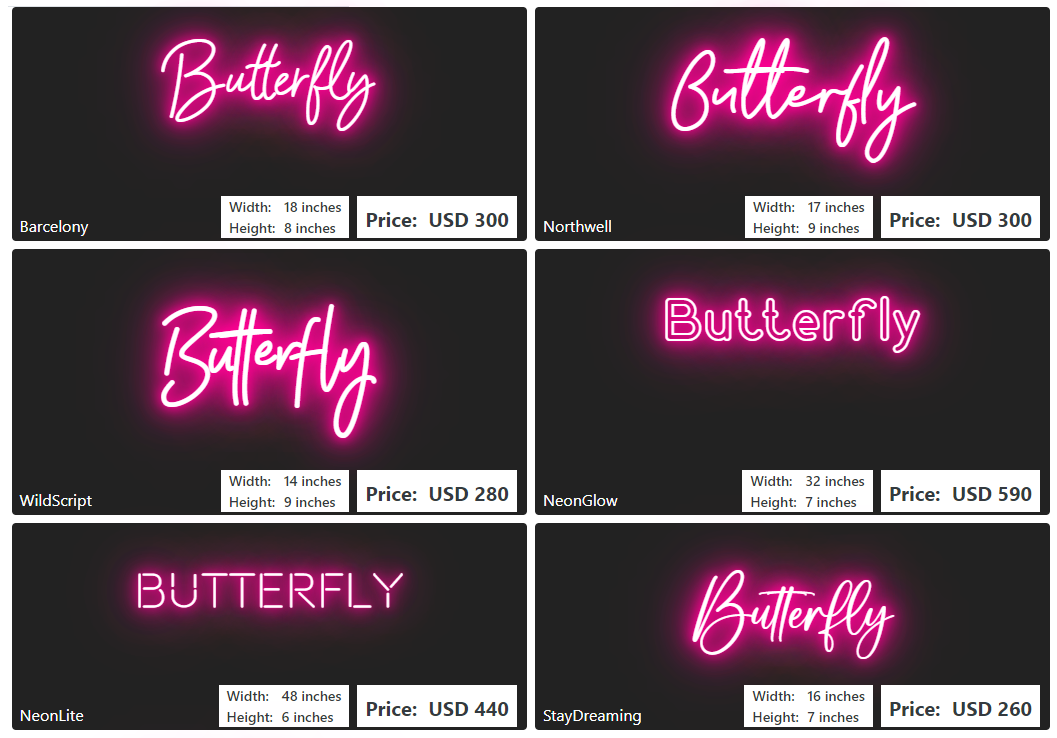 Custom neon sign for Dianna