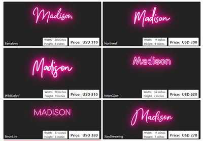 Custom neon sign for Amanda