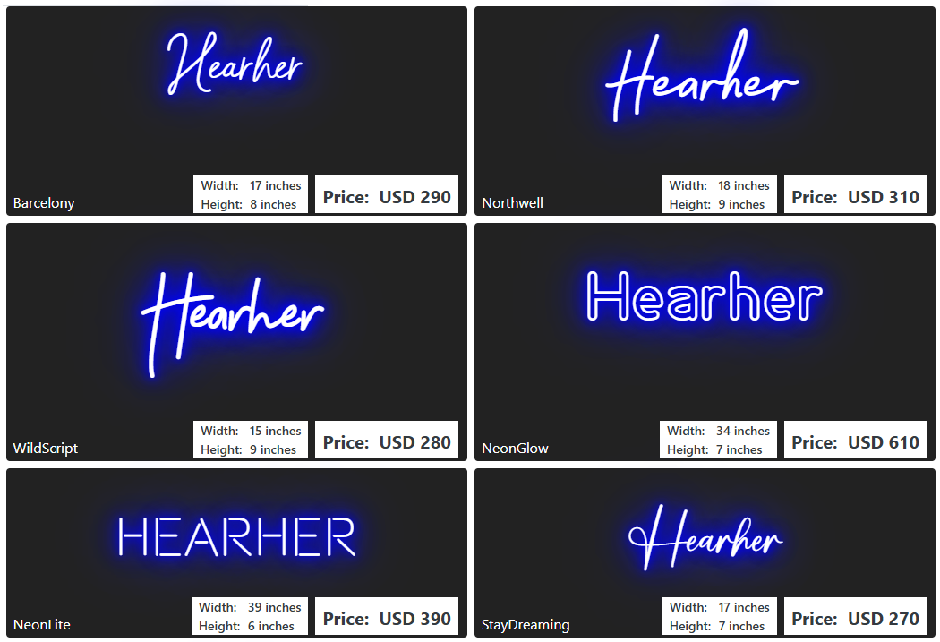Custom Neon Sign For Heather Williams