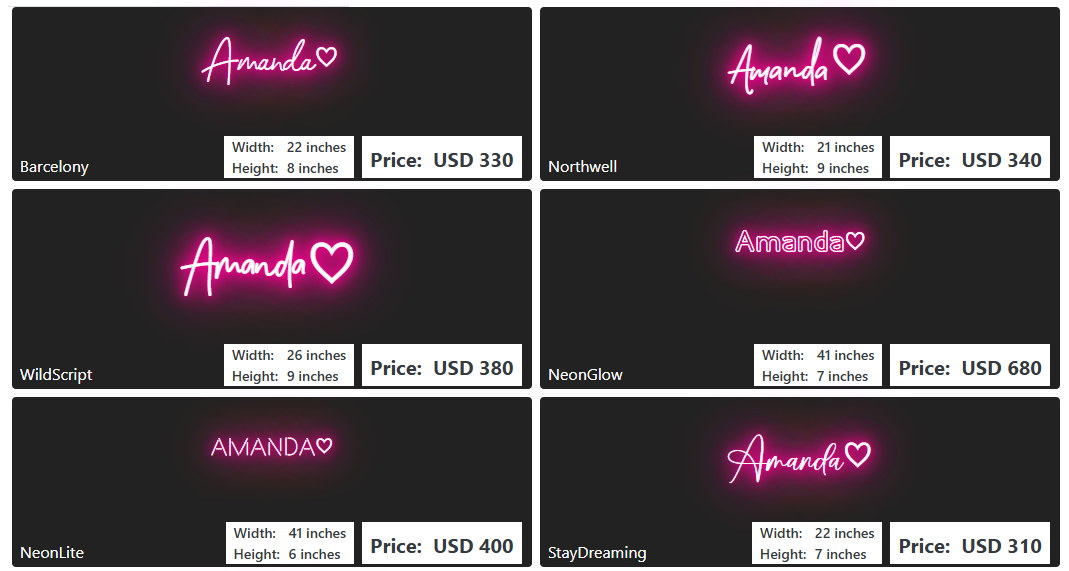 Custom Neon Sign For Amanda Hoyt
