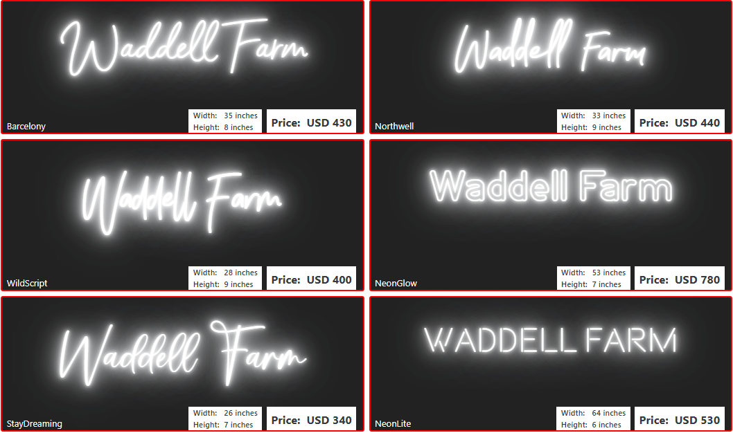 Custom Neon Sign for Carla Williams