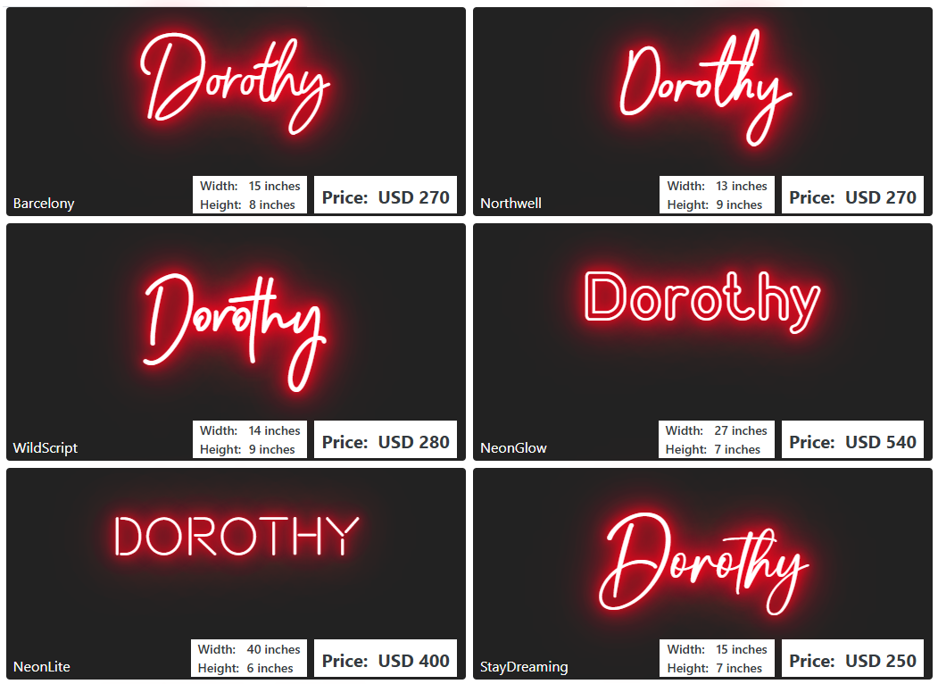 Custom Neon Sign For Dorothy D Clayborn
