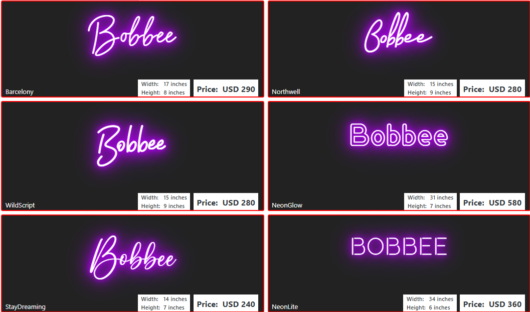 Custom Neon Sign for Bobbee