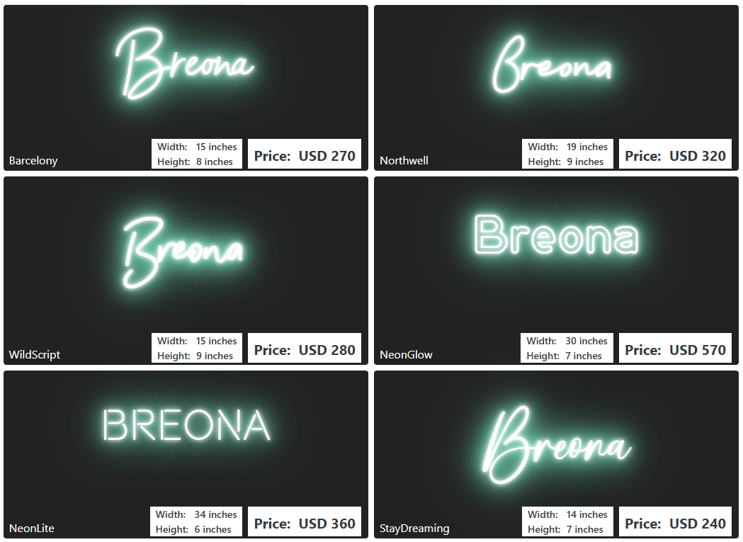 Custom Neon Sign For Amber Rainey