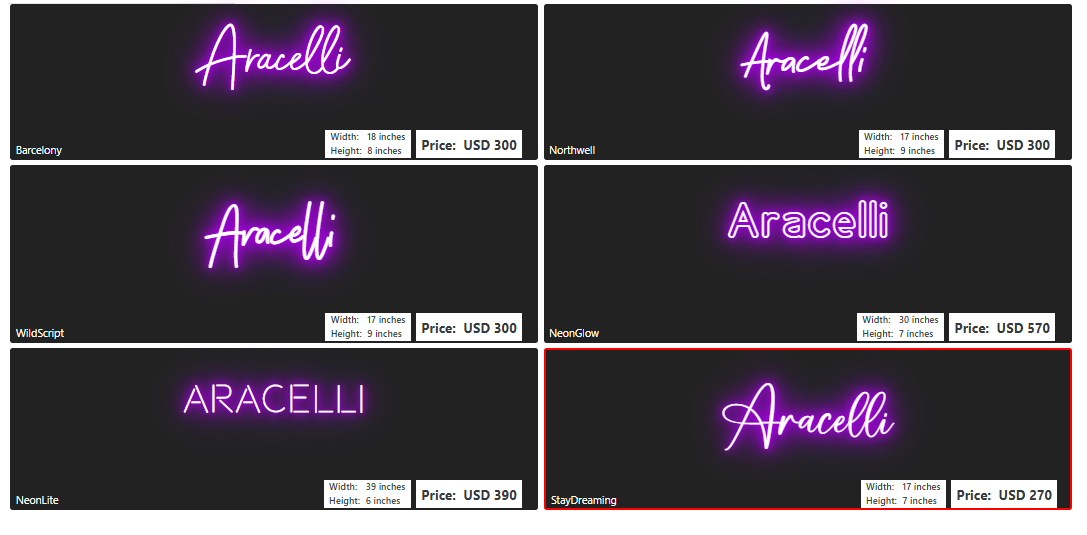 name neon sign for Diana Allen