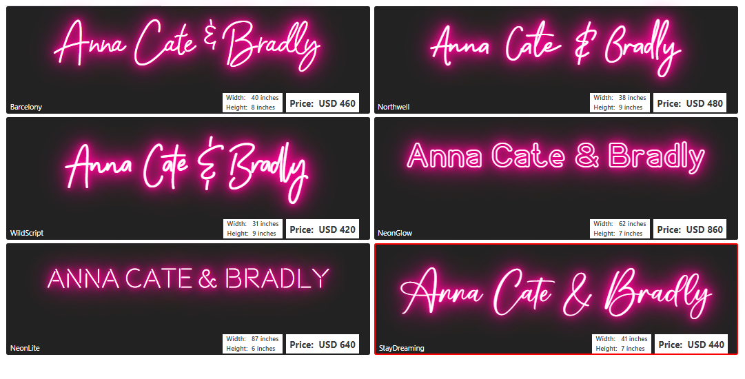 name neon sign for Nelda