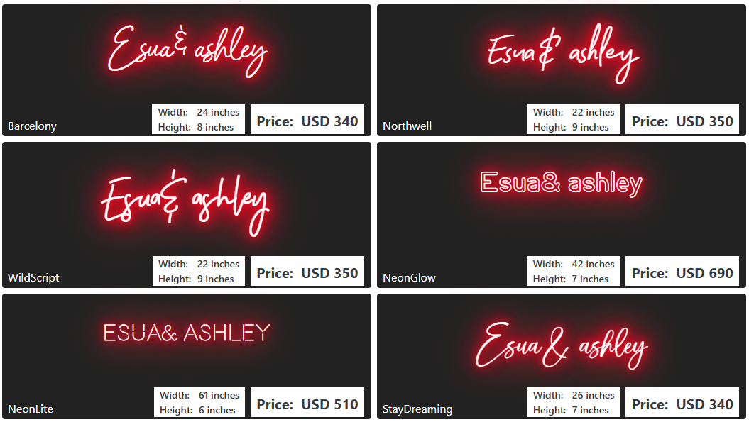 Custom Neon Sign For Ashley