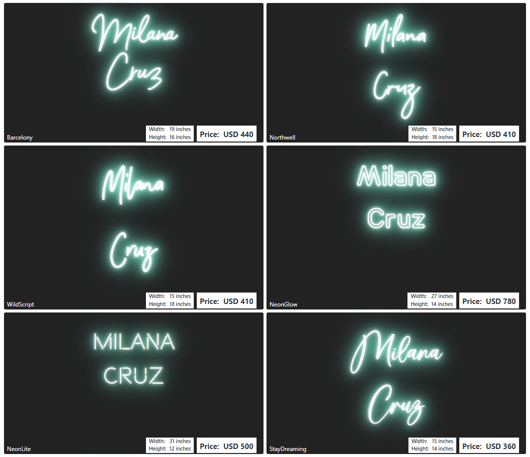 Custom Neon Sign For Kelly oliver