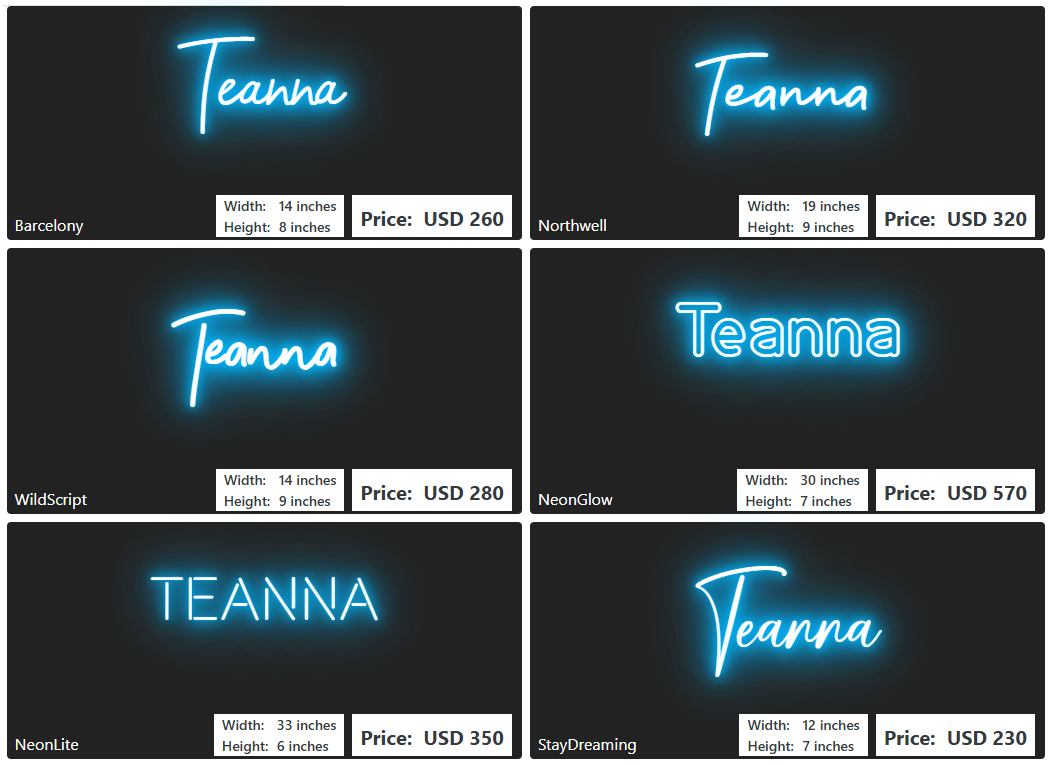 Custom Neon Sign For Audrianna coley