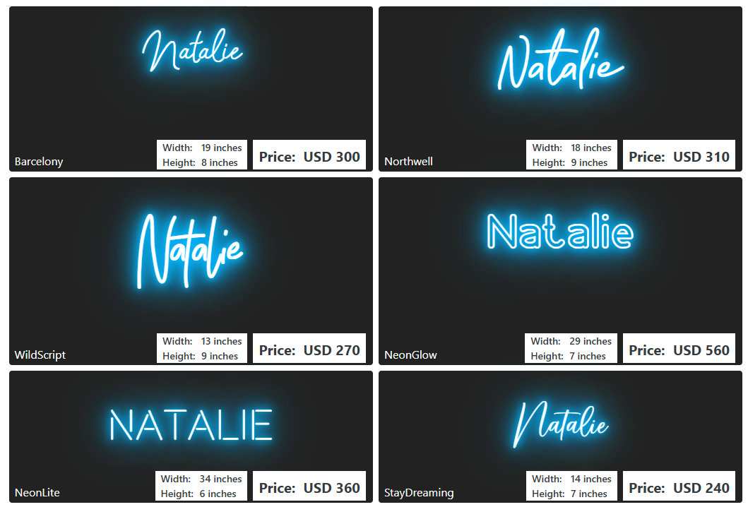 Custom Neon Sign For Natalie