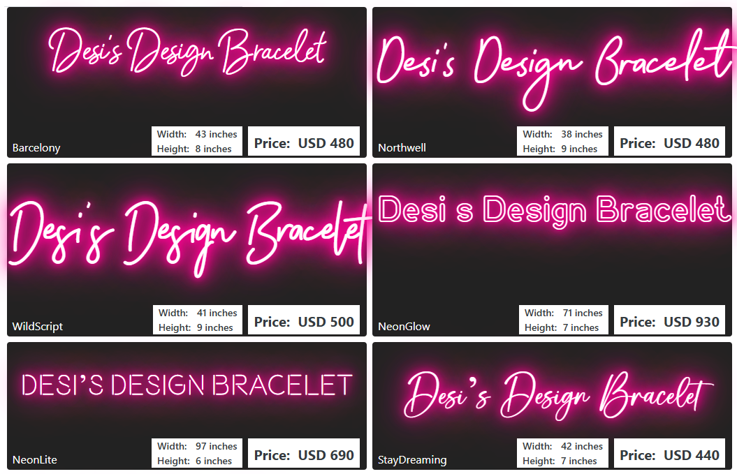 Custom Neon Sign For Desiree Aldridge