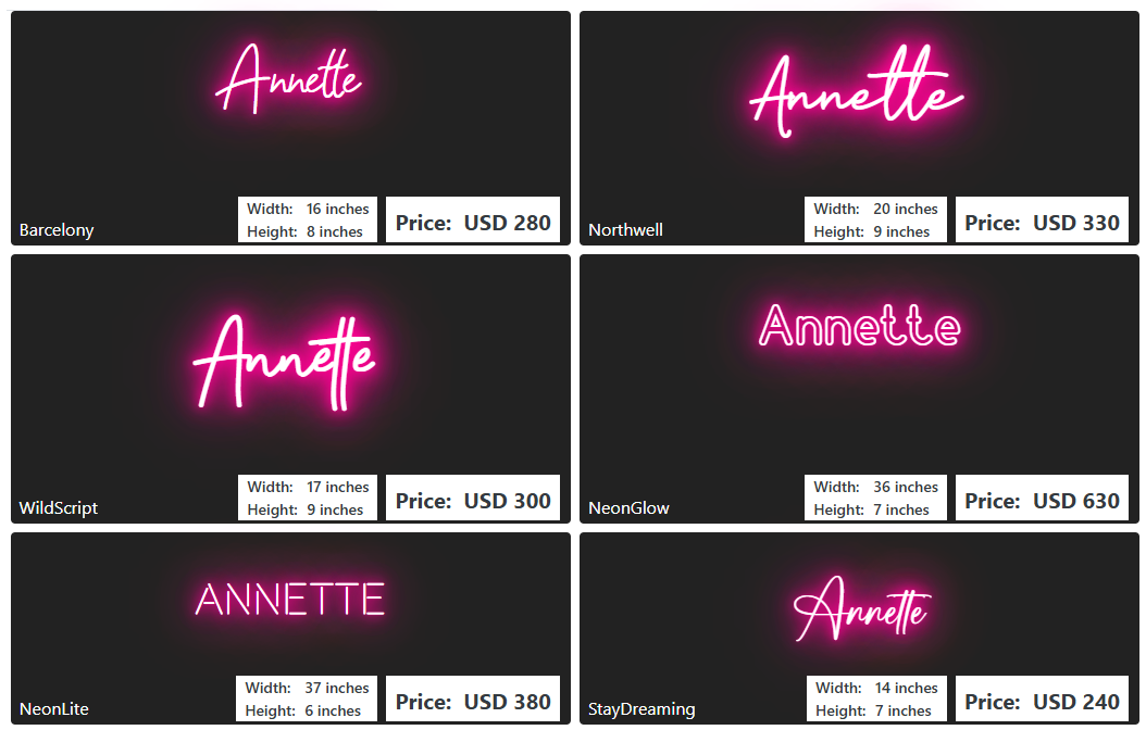 Custom Neon Sign For Annette Schalchlin