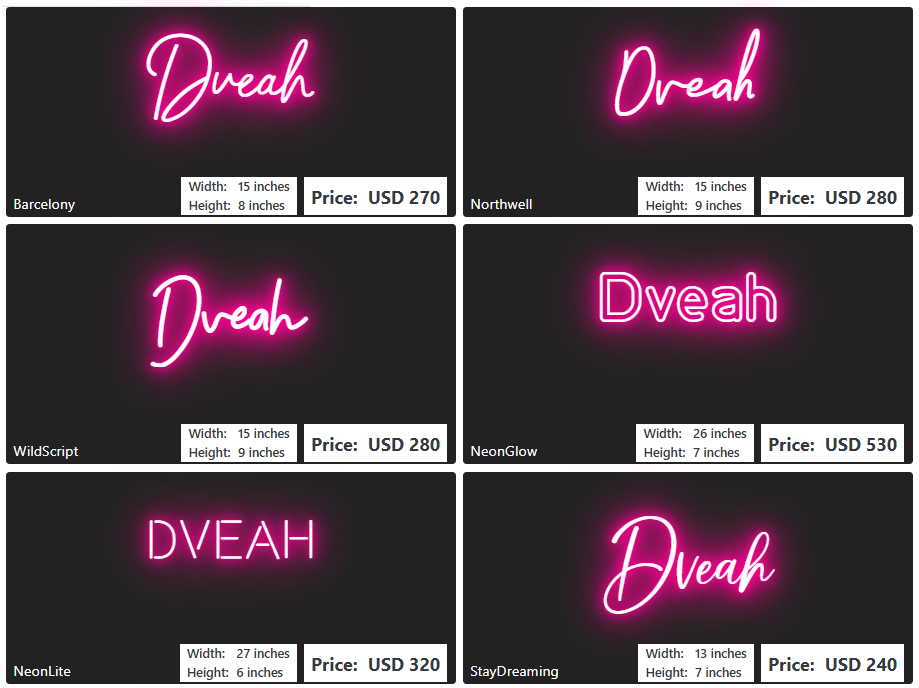 Custom neon sign for Alyssa Payne