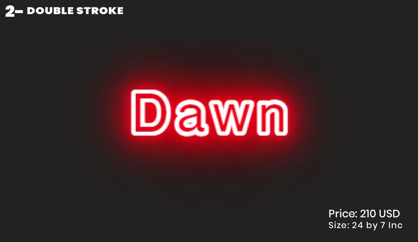 custom sign for Dawn