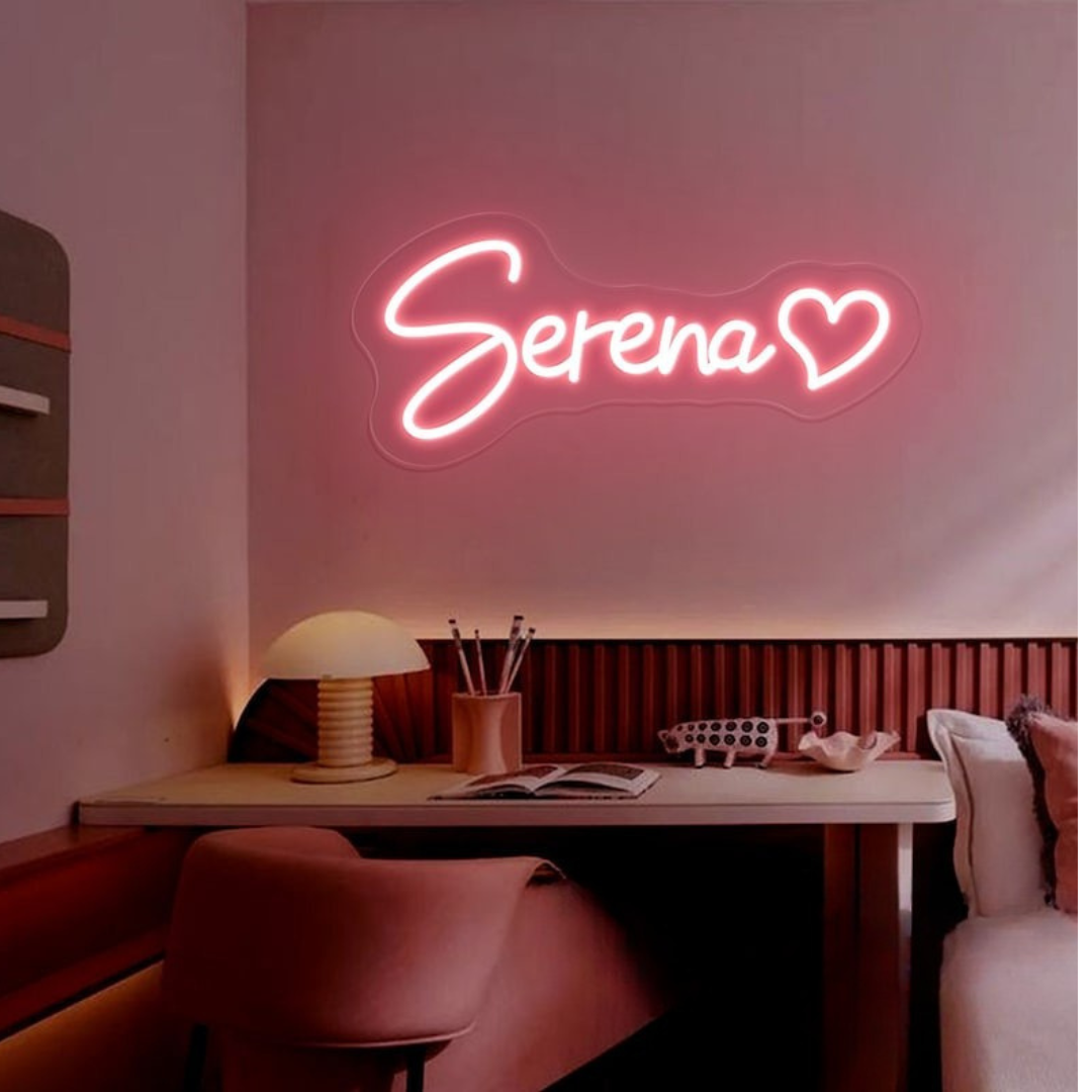 Serena Name Neon sign by Neon.Outshine -  adding a modern touch to a chic event backdrop.