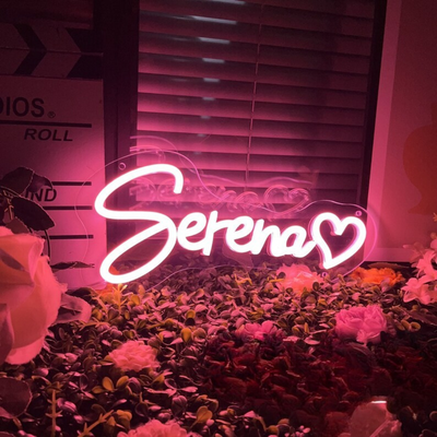 Serena Name Neon sign by Neon.Outshine -  adding a modern touch to a chic event backdrop.