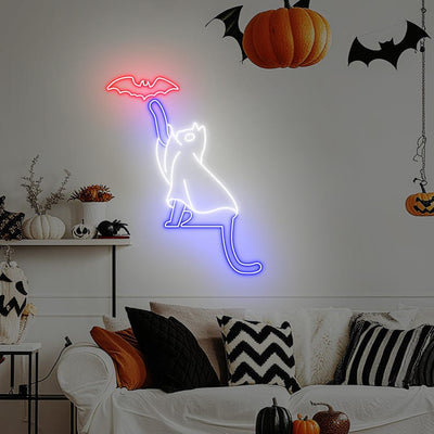 Spooky Cat Halloween Neon Sign by Neon.Outshine - for Halloween decor"