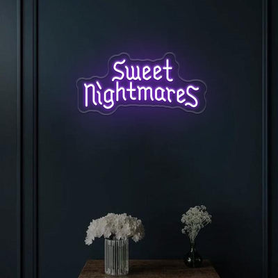 Sweet Nightmares Halloween Neon Sign by Neon.Outshine - perfect for creepy cute Halloween décor.
