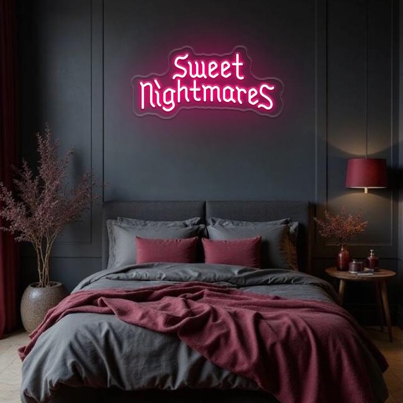 Sweet Nightmares Halloween Neon Sign by Neon.Outshine - perfect for creepy cute Halloween décor.