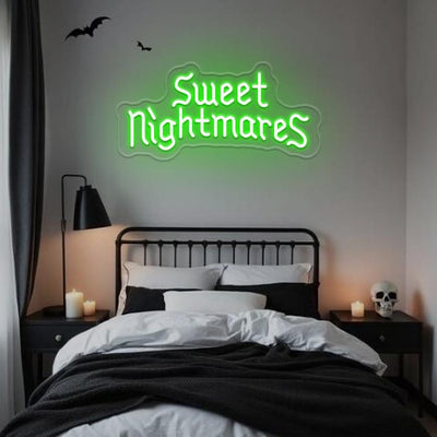 Sweet Nightmares Halloween Neon Sign by Neon.Outshine - perfect for creepy cute Halloween décor.
