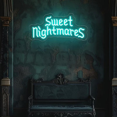 Sweet Nightmares Halloween Neon Sign by Neon.Outshine - perfect for creepy cute Halloween décor.