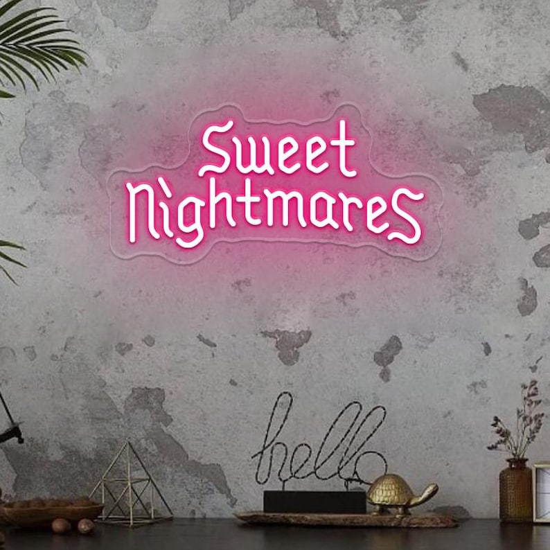 Sweet Nightmares Halloween Neon Sign by Neon.Outshine - perfect for creepy cute Halloween décor.