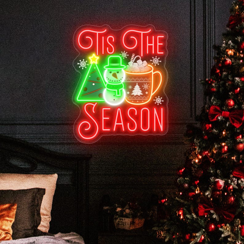 Tis The Season Art Work Neon Sign by Neon.Outshine glowing in festive LED light