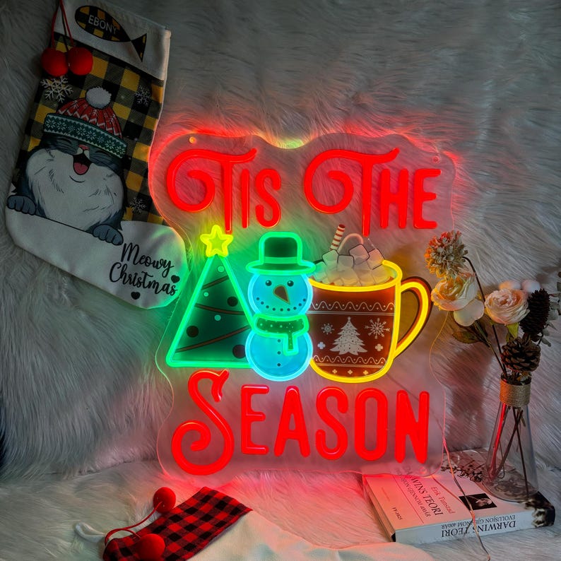 Tis The Season Art Work Neon Sign by Neon.Outshine glowing in festive LED light