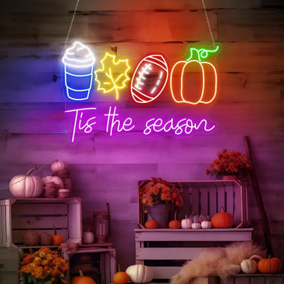 Tis The Season LED Neon sign in spooky seasonal colors by Neon.Outshine 