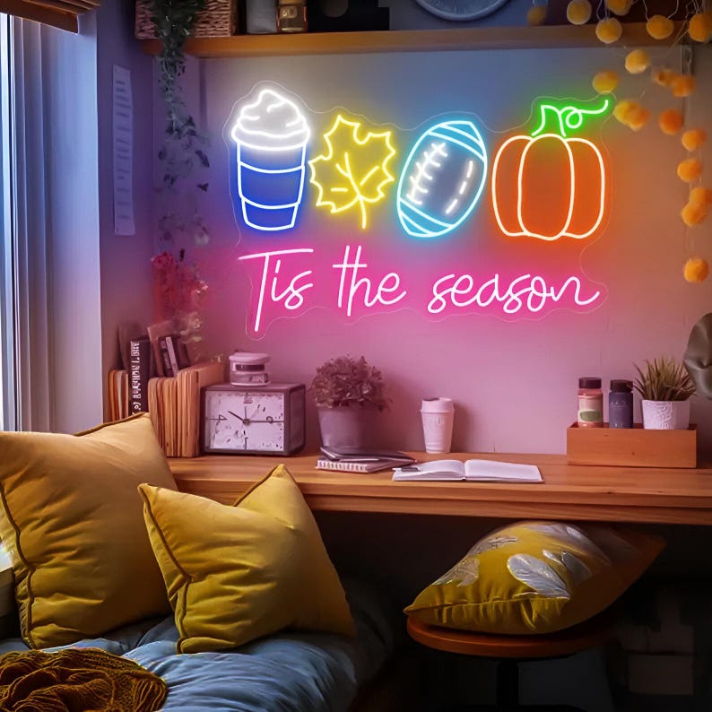 Tis The Season LED Neon sign in spooky seasonal colors by Neon.Outshine 