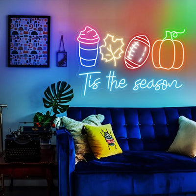Tis The Season LED Neon sign in spooky seasonal colors by Neon.Outshine 