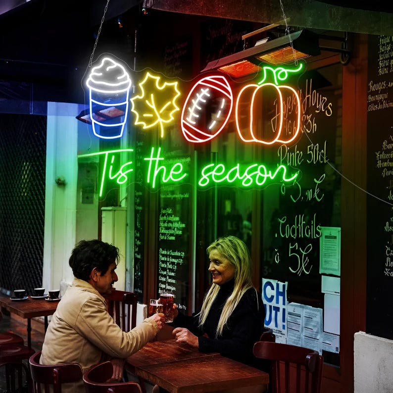 Tis The Season LED Neon sign in spooky seasonal colors by Neon.Outshine 