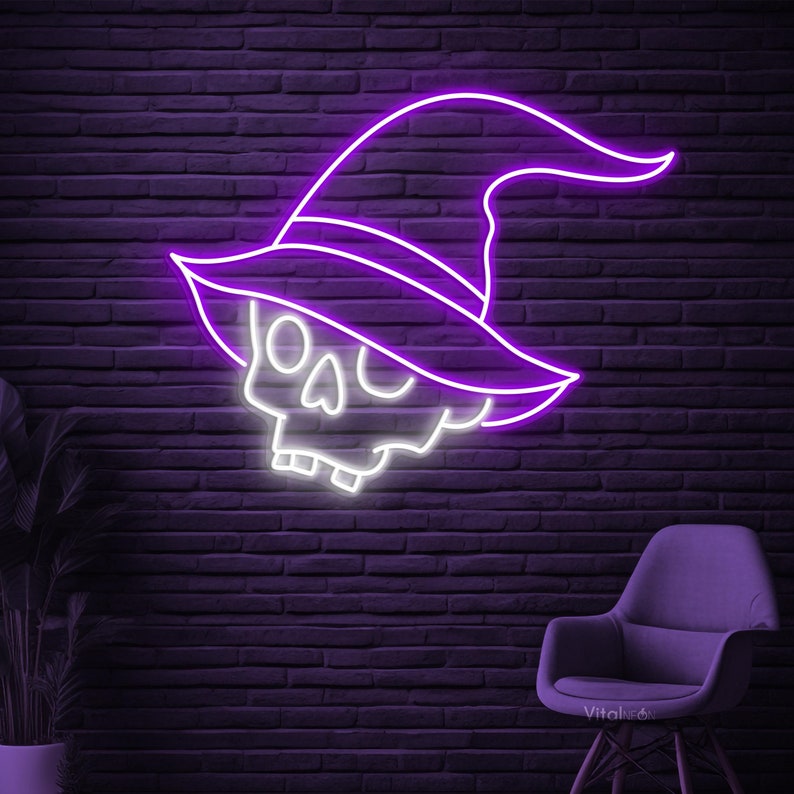 Witch Hat Skull Halloween Neon Sign From Neon.Outshine 