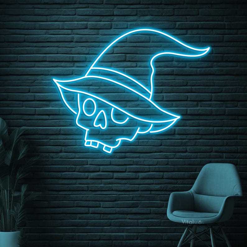 Witch Hat Skull Halloween Neon Sign From Neon.Outshine 